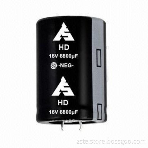 Snap-in Aluminum Electrolytic Capacitor with Large Capacitance, 16V, 6,800uf, 2,000hrs